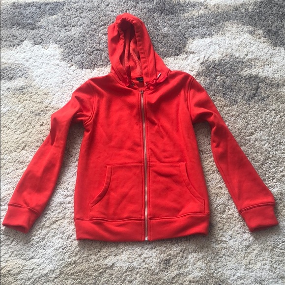 red fleece lined hoodie